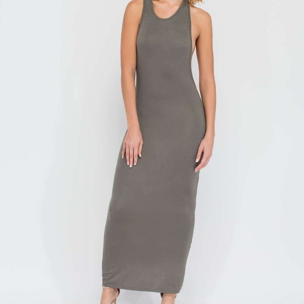 GoJane Olive cut out maxi dress